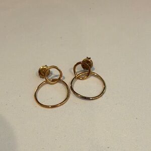 Mejuri Gold Linked Double Hoop Stud Earrings - Women Jewelry